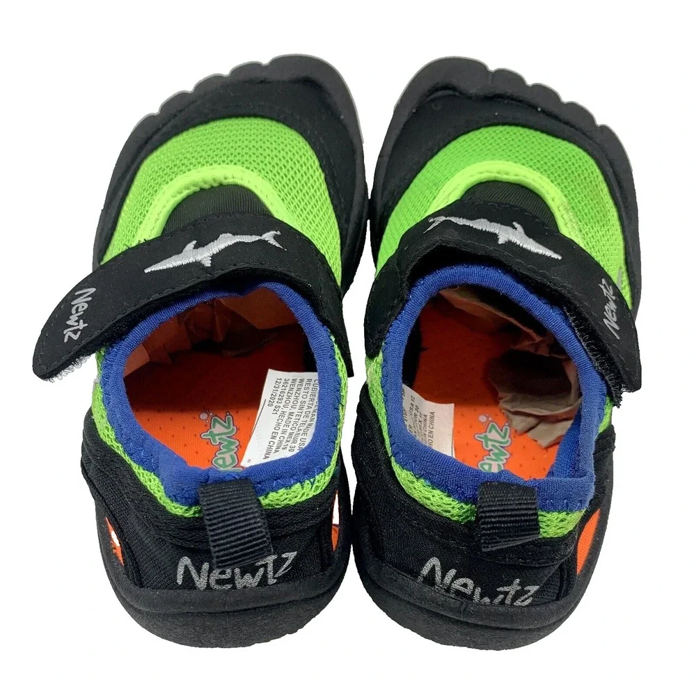 Newtz Water Shoes Size 12 Green Neon‎ Kids Youth Toddler Shark